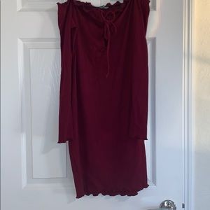 Off the shoulder body-con dress